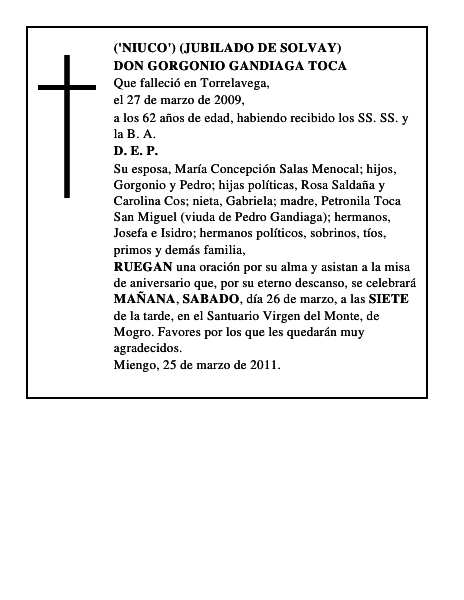 DON GORGONIO GANDIAGA TOCA