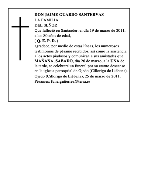 DON JAIME GUARDO SANTERVAS