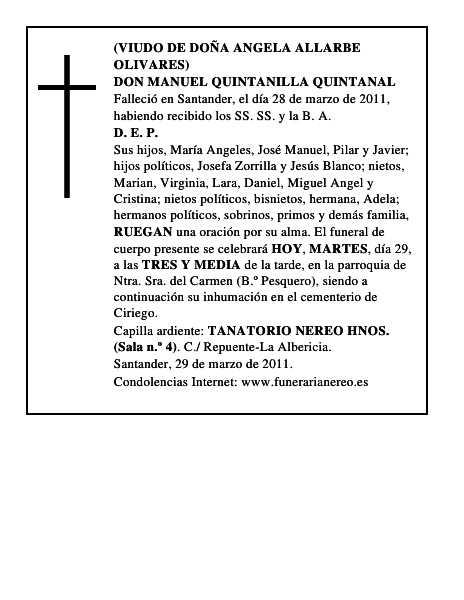 DON MANUEL QUINTANILLA QUINTANAL