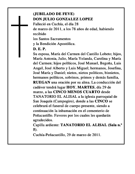 DON JULIO GONZALEZ LOPEZ