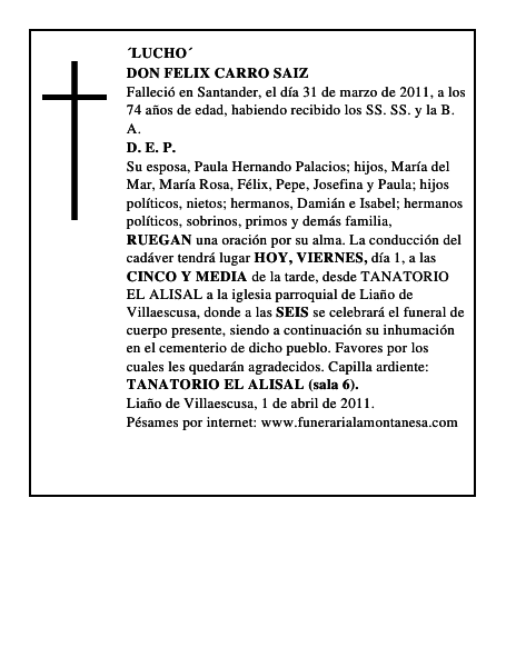 DON FELIX CARRO SAIZ