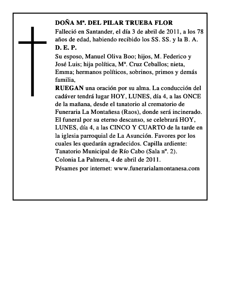 DOÑA Mª. DEL PILAR TRUEBA FLOR