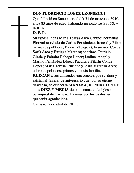 DON FLORENCIO LOPEZ LEONSEGUI