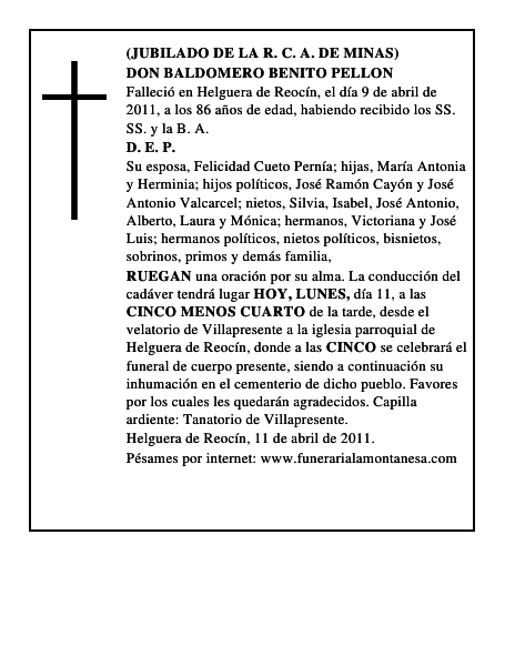DON BALDOMERO BENITO PELLON