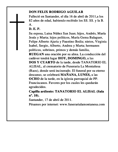 DON FELIX RODRIGO AGUILAR