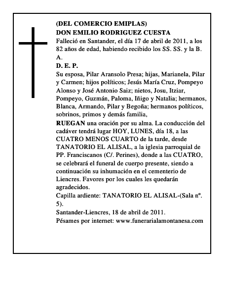 DON EMILIO RODRIGUEZ CUESTA
