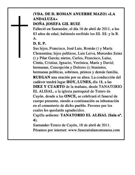 DOÑA JOSEFA GIL RUIZ