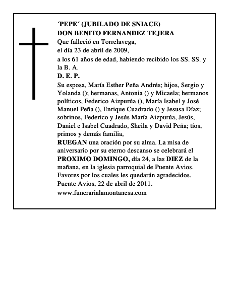 DON BENITO FERNANDEZ TEJERA