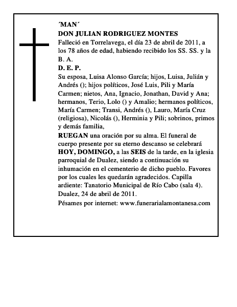 DON JULIAN RODRIGUEZ MONTES