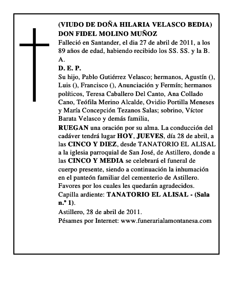 DON FIDEL MOLINO MUÑOZ