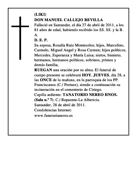 DON MANUEL CALLEJO REVILLA