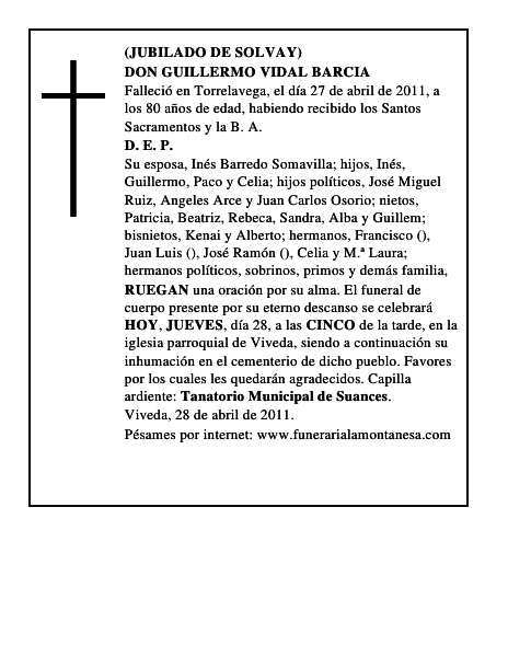 DON GUILLERMO VIDAL BARCIA