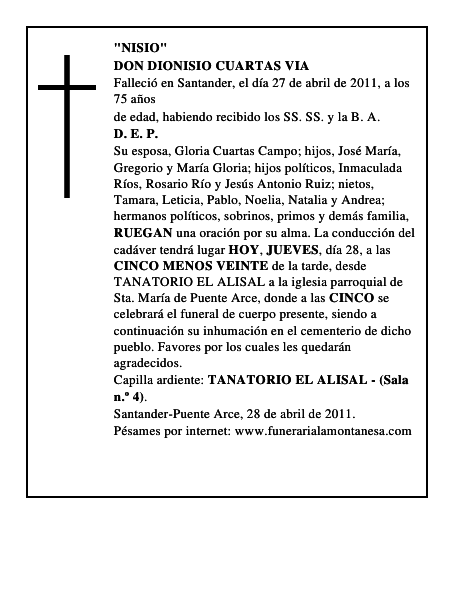 DON DIONISIO CUARTAS VIA
