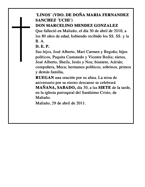 DON MARCELINO MENDEZ GONZALEZ