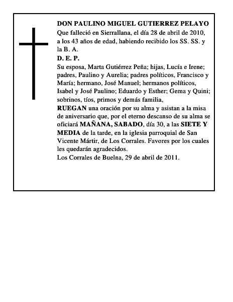 DON PAULINO MIGUEL GUTIERREZ PELAYO