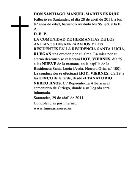 DON SANTIAGO MANUEL MARTINEZ RUIZ