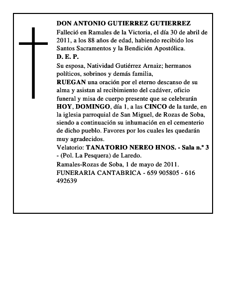 DON ANTONIO GUTIERREZ GUTIERREZ