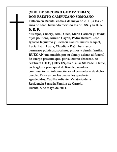 DON FAUSTO CAMPUZANO SOMOANO