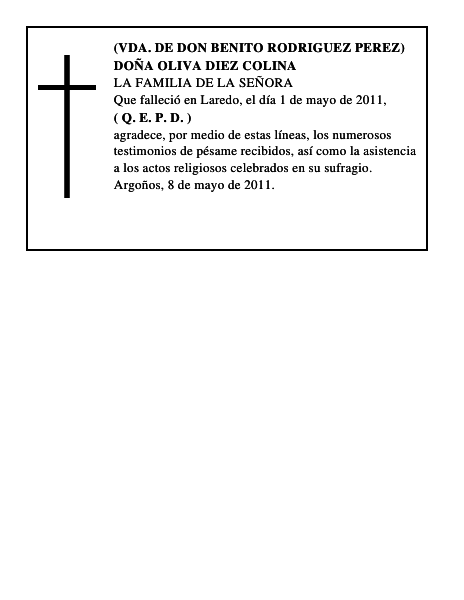 DOÑA OLIVA DIEZ COLINA