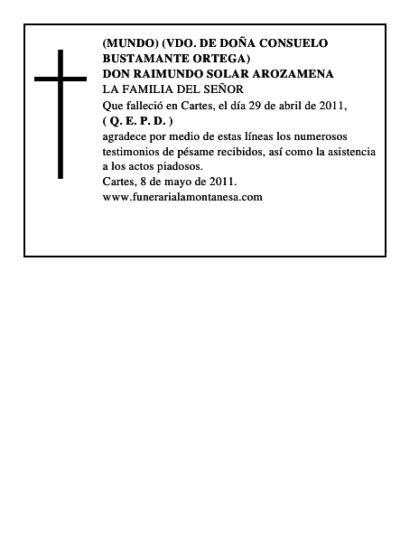 DON RAIMUNDO SOLAR AROZAMENA