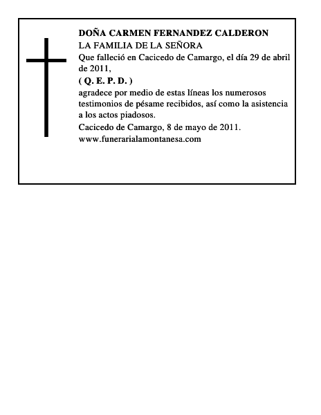 DOÑA CARMEN FERNANDEZ CALDERON