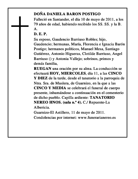 DOÑA DANIELA BARON POSTIGO