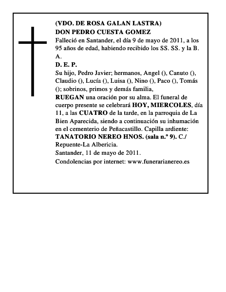 DON PEDRO CUESTA GOMEZ