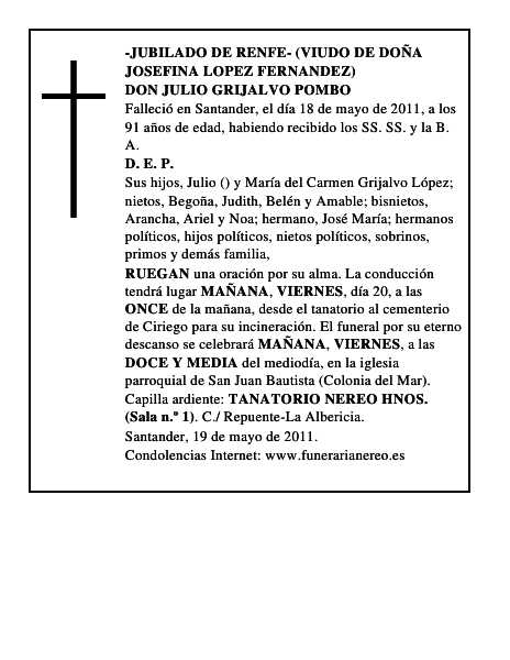DON JULIO GRIJALVO POMBO