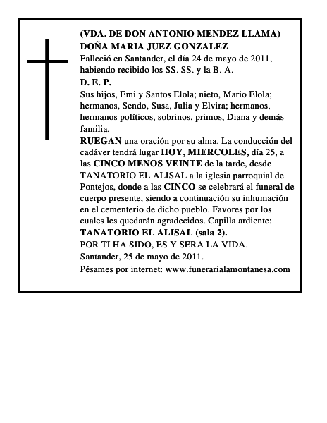 DOÑA MARIA JUEZ GONZALEZ