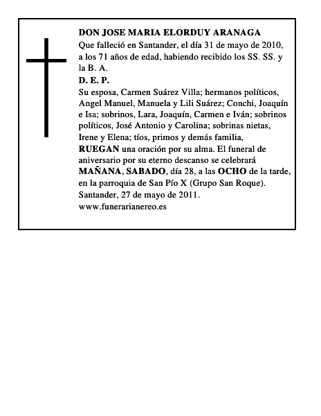 DON JOSE MARIA ELORDUY ARANAGA