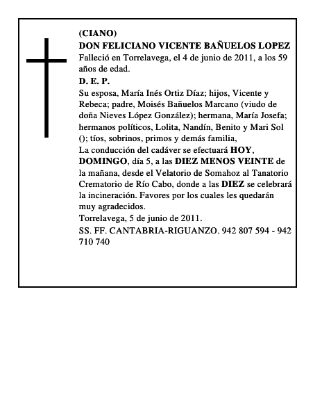 DON FELICIANO VICENTE BAÑUELOS LOPEZ