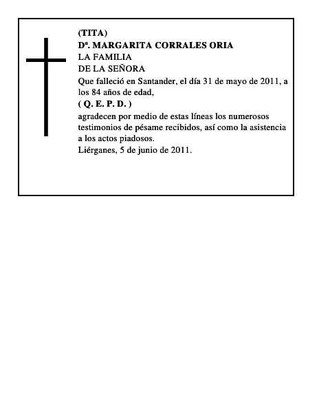 Dª. MARGARITA CORRALES ORIA