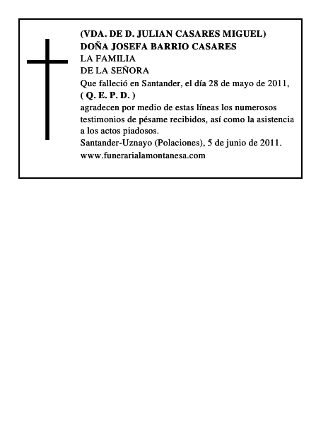DOÑA JOSEFA BARRIO CASARES