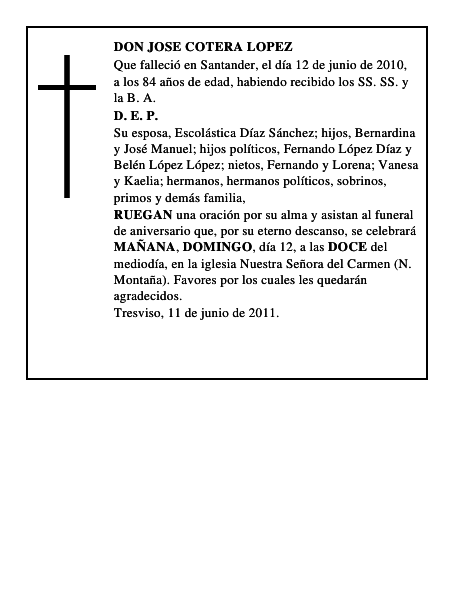 DON JOSE COTERA LOPEZ