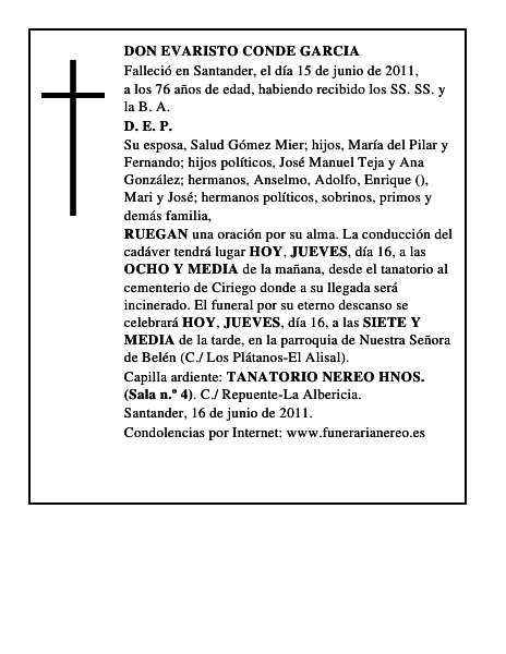 DON EVARISTO CONDE GARCIA