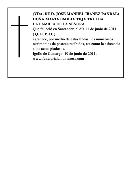 DOÑA MARIA EMILIA TEJA TRUEBA