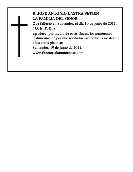 D. JOSE ANTONIO LASTRA SETIEN