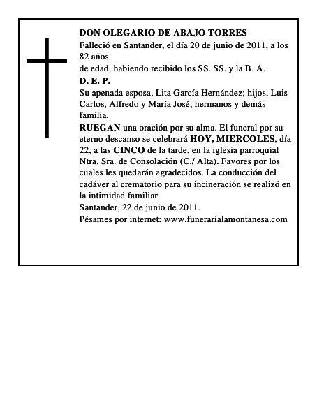DON OLEGARIO DE ABAJO TORRES