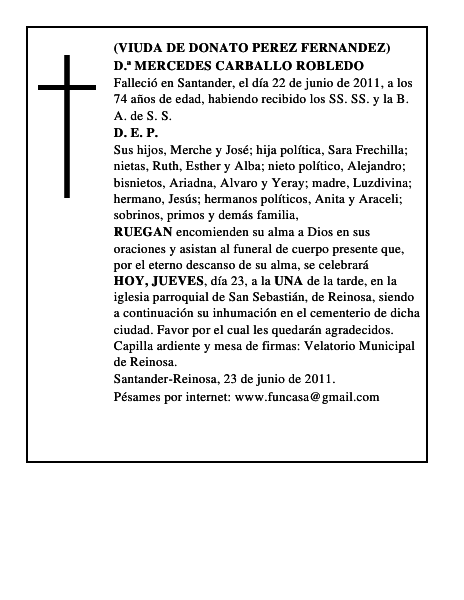 D.ª MERCEDES CARBALLO ROBLEDO
