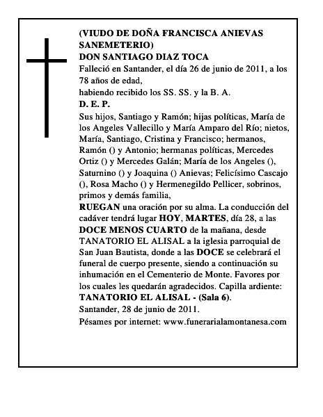 DON SANTIAGO DIAZ TOCA