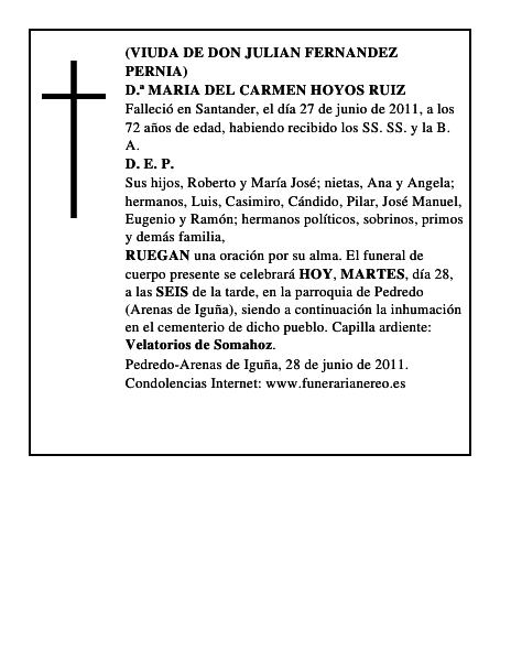 D.ª MARIA DEL CARMEN HOYOS RUIZ