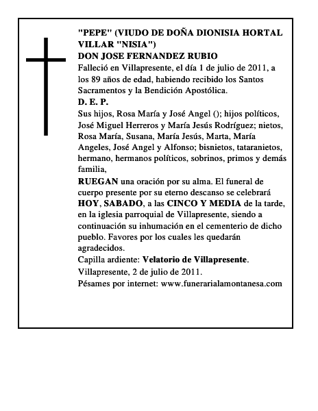 DON JOSE FERNANDEZ RUBIO