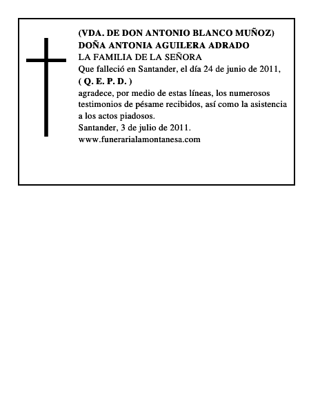 DOÑA ANTONIA AGUILERA ADRADO