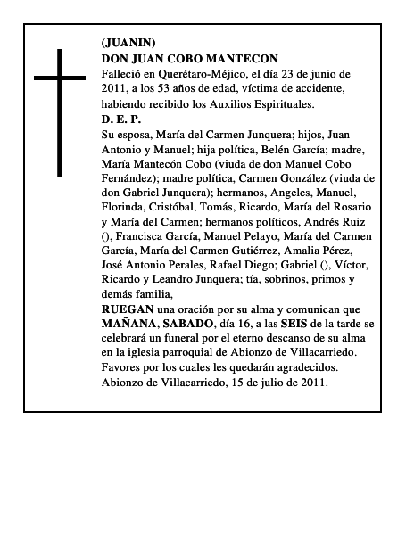 DON JUAN COBO MANTECON