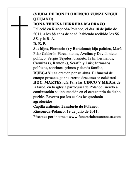 DOÑA TERESA HERRERA MADRAZO