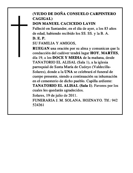 DON MANUEL CACICEDO LAVIN