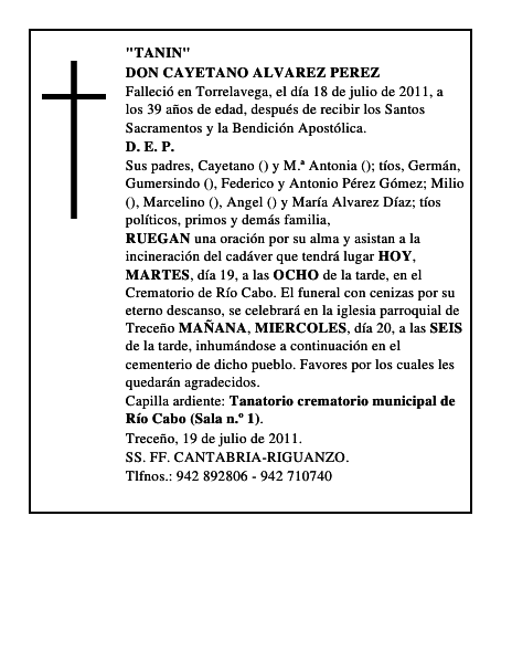 DON CAYETANO ALVAREZ PEREZ