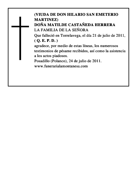 DOÑA MATILDE CASTAÑEDA HERRERA