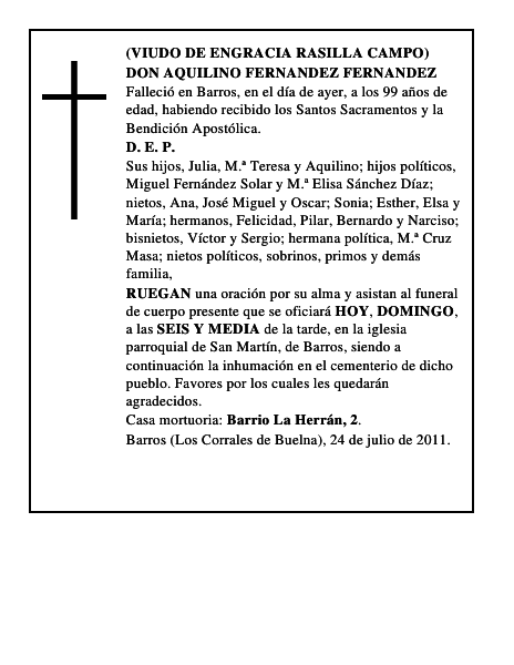 DON AQUILINO FERNANDEZ FERNANDEZ