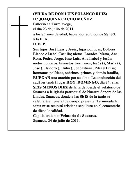 D.ª JOAQUINA CACHO MUÑOZ